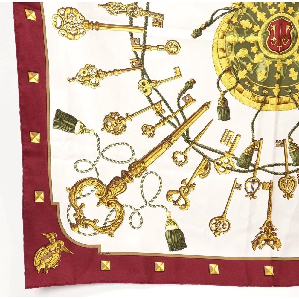 Vintage Hermès Carré 90 “Les Clés” Silk Scarf Made in France Hermes Les Cles - Picture 6 of 16